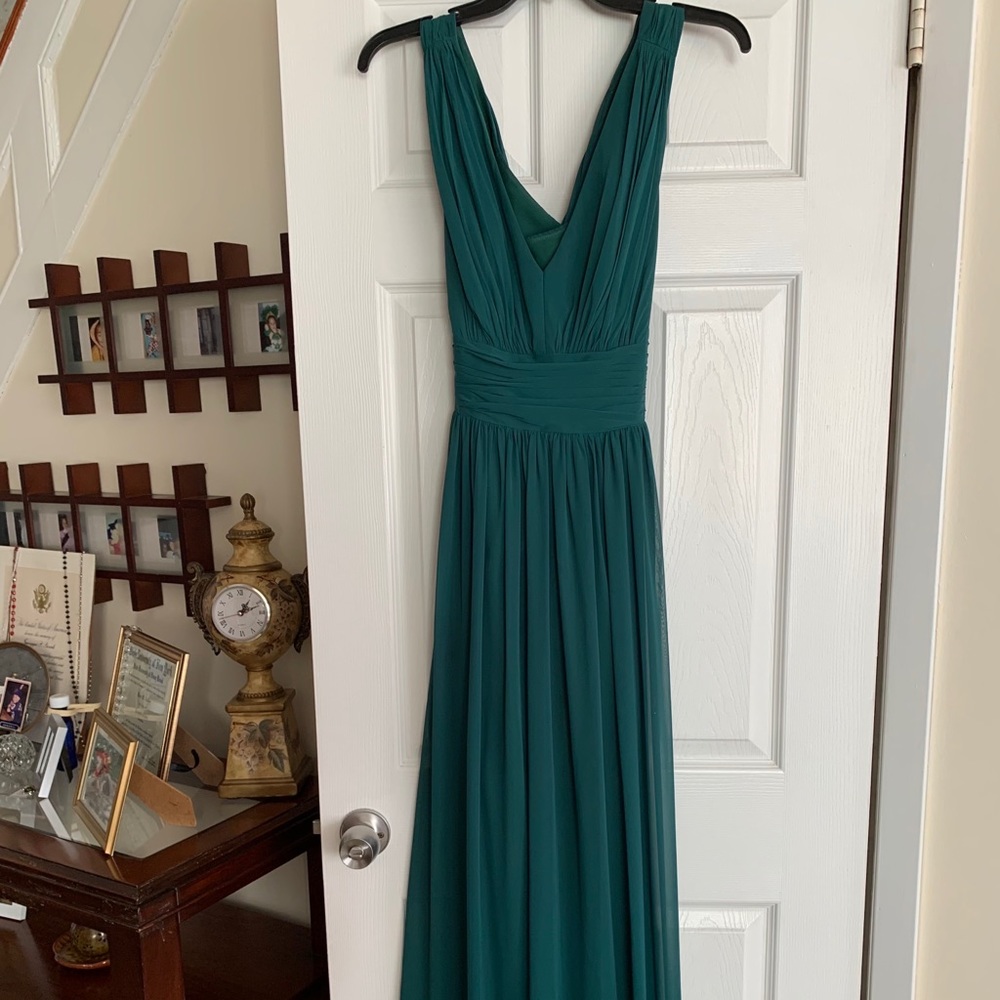 V-neck ruched gown